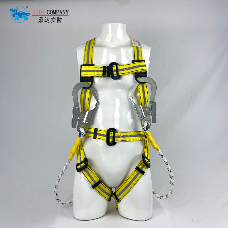 Full Body Warning Safety Harness Set Fall prevention double hook lanyard