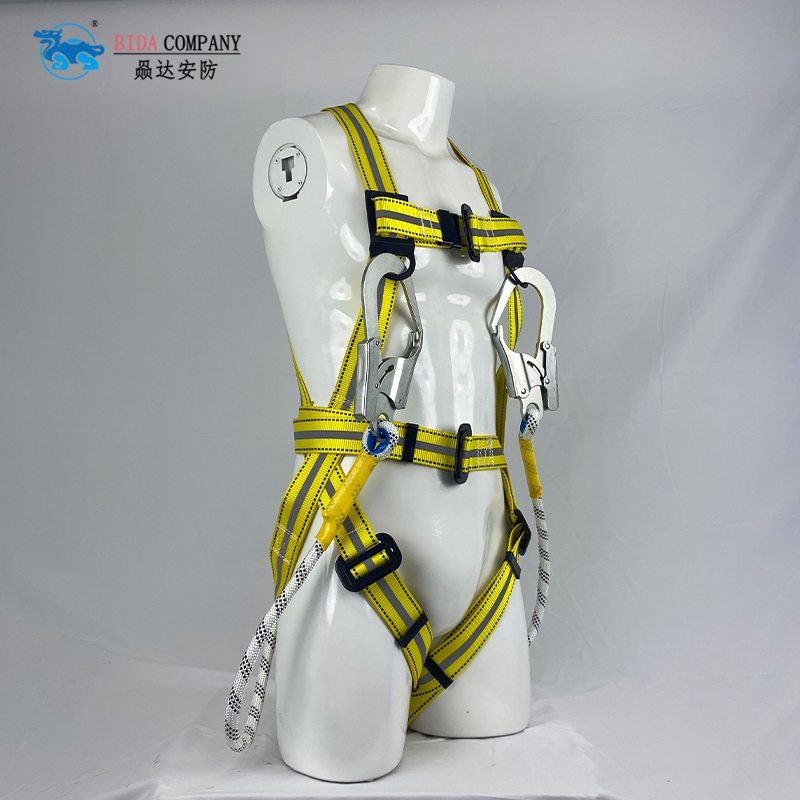 Full Body Warning Safety Harness Set Fall prevention double hook lanyard - 图片 2