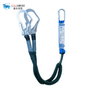 Fall Protection Double Hook Shock Absorbing Lanyard