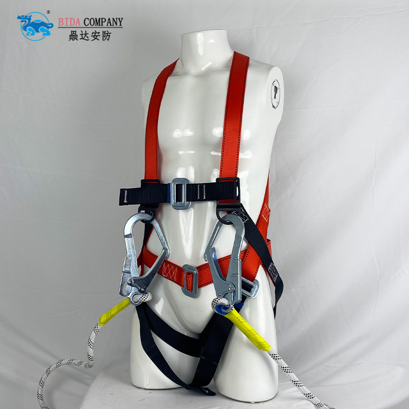 Full body safety harness Harness Set - Double Hook+Carabiner+Energy-absorbing Lanyards - 图片 3