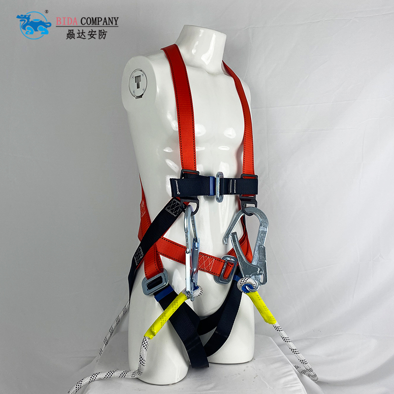 Full body safety harness Harness Set - Double Hook+Carabiner+Energy-absorbing Lanyards - 图片 2